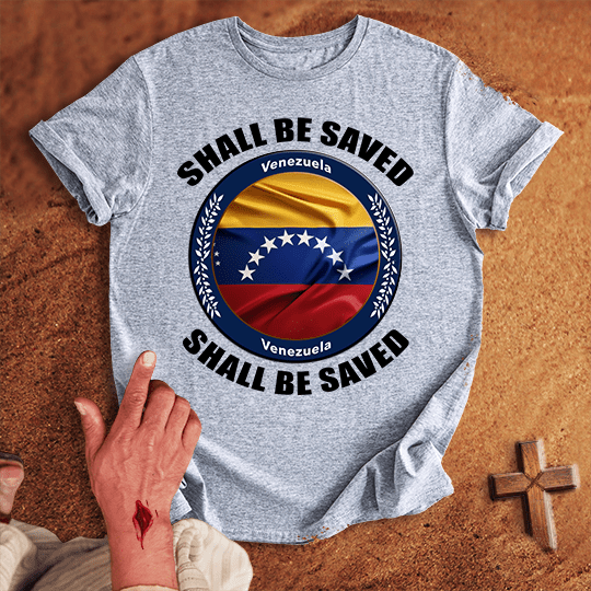 Venezuela Shall Be Saved T Shirt - Navy M | Biblical & Scripture Inspired Apparel | Jesus Monk