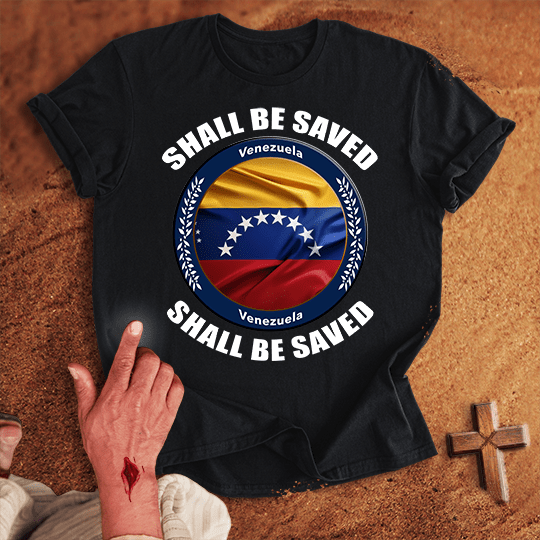 Venezuela Shall Be Saved T Shirt - Navy 3XL | Biblical & Scripture Inspired Apparel | Jesus Monk