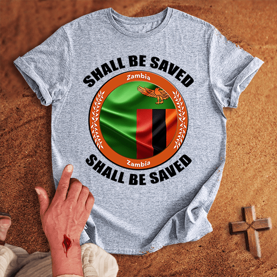 Zambia Shall Be Saved T Shirt - White 2XL | Biblical & Scripture Inspired Apparel | Jesus Monk