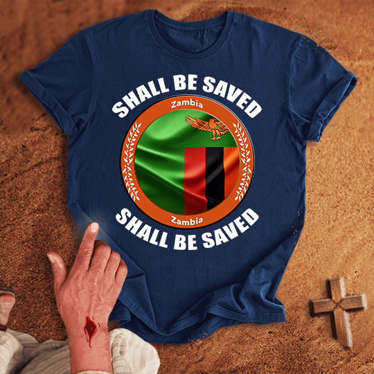 Zambia Shall Be Saved T Shirt - White 3XL | Biblical & Scripture Inspired Apparel | Jesus Monk