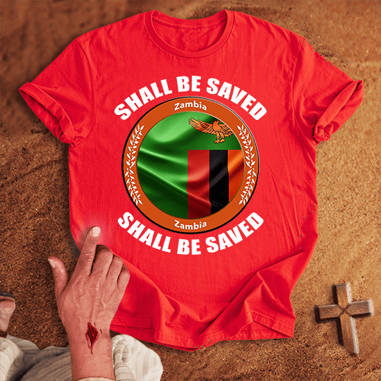 Zambia Shall Be Saved T Shirt - Black S | Biblical & Scripture Inspired Apparel | Jesus Monk