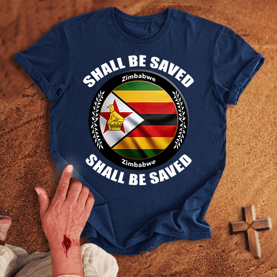 Zimbabwe Shall Be Saved T Shirt - Military Green M | Biblical & Scripture Inspired Apparel | Jesus Monk