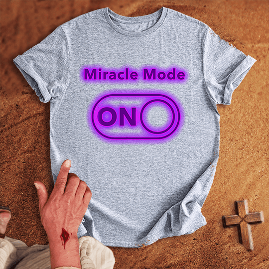 Miracle Mode On T Shirt - White 2XL | Biblical & Scripture Inspired Apparel | Jesus Monk