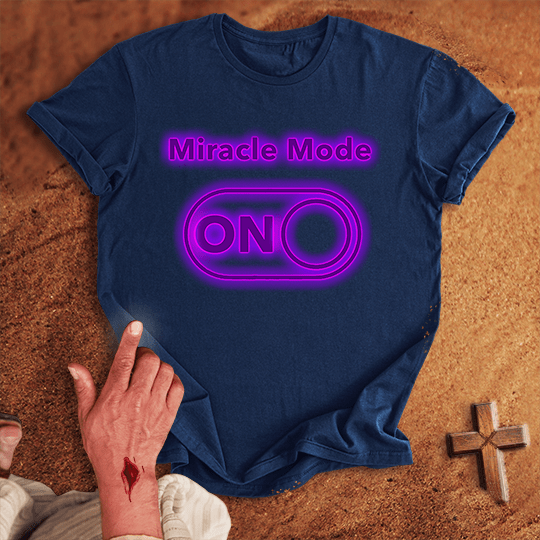 Miracle Mode On T Shirt - Tropical Blue S | Biblical & Scripture Inspired Apparel | Jesus Monk