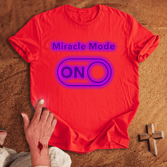 Miracle Mode On T Shirt - Tropical Blue M | Biblical & Scripture Inspired Apparel | Jesus Monk