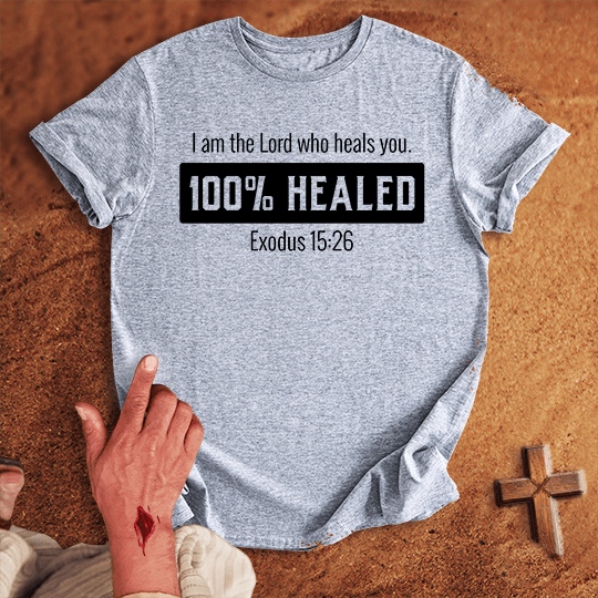 100 Healed T Shirt - Tropical Blue 2XL | Biblical & Scripture Inspired Apparel | Jesus Monk