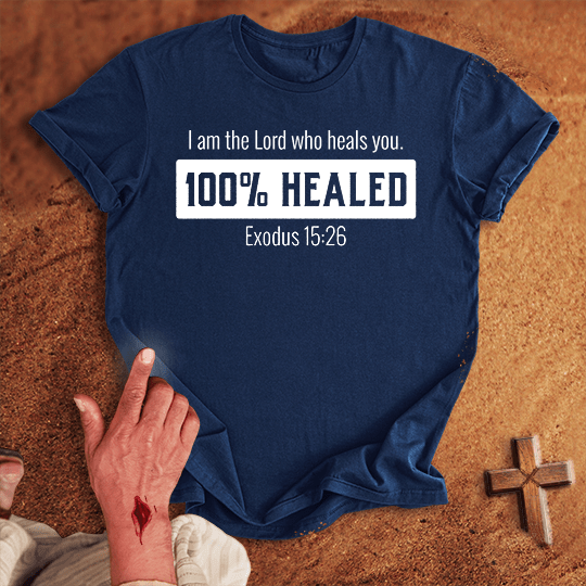 100 Healed T Shirt - Black S | Biblical & Scripture Inspired Apparel | Jesus Monk