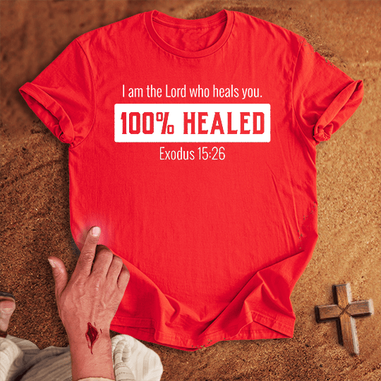 100 Healed T Shirt - Black M | Biblical & Scripture Inspired Apparel | Jesus Monk