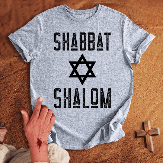 Shabbat Shalom T Shirt - Navy 2XL | Biblical & Scripture Inspired Apparel | Jesus Monk