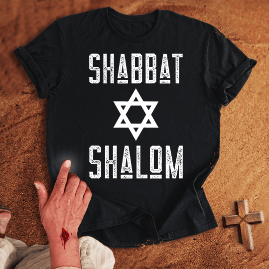 Shabbat Shalom T Shirt - Navy 3XL | Biblical & Scripture Inspired Apparel | Jesus Monk