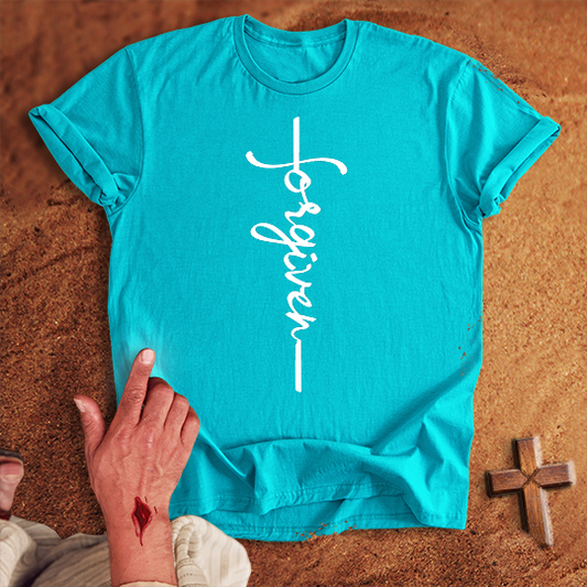 Forgiven Word Cross T-shirt