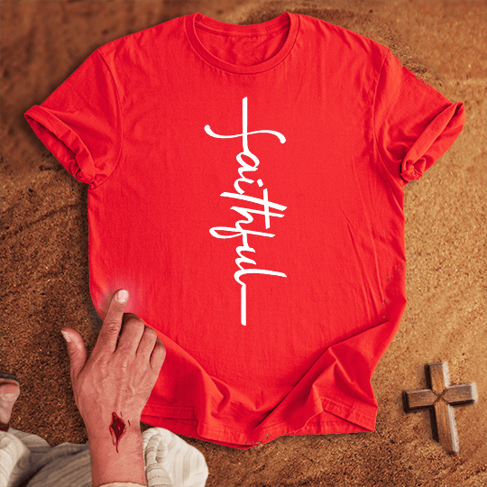 Faithful Word Cross T Shirt - Navy S | Biblical & Scripture Inspired Apparel | Jesus Monk