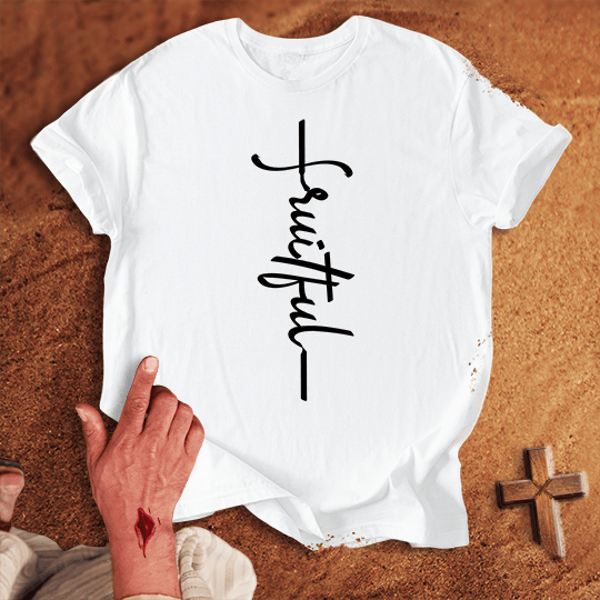 Fruitful Word Cross T Shirt - Black M | Biblical & Scripture Inspired Apparel | Jesus Monk