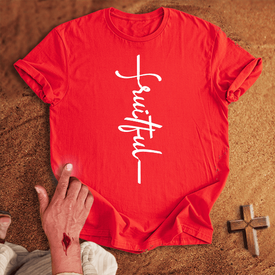 Fruitful Word Cross T Shirt - White S | Biblical & Scripture Inspired Apparel | Jesus Monk