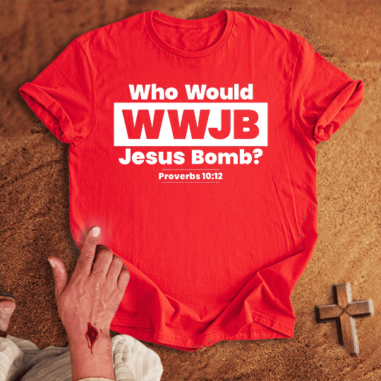 Wwjb Who Would Jesus Bomb T Shirt - Navy S | Biblical & Scripture Inspired Apparel | Jesus Monk