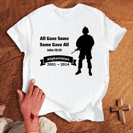 All Gave Some Some Gave All War In Afghanistan T Shirt - Black 2XL | Biblical & Scripture Inspired Apparel | Jesus Monk