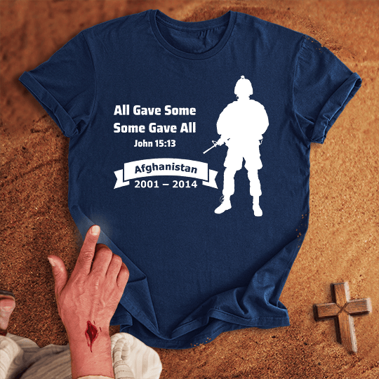 All Gave Some Some Gave All War In Afghanistan T Shirt - Black 3XL | Biblical & Scripture Inspired Apparel | Jesus Monk