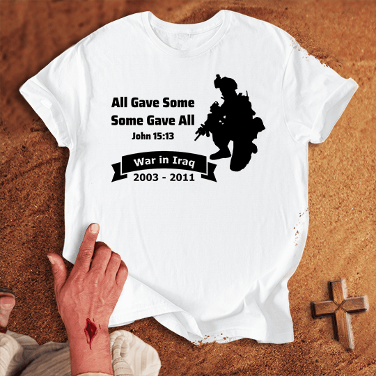 All Gave Some Some Gave All War In Iraq T Shirt - Sport Grey 2XL | Biblical & Scripture Inspired Apparel | Jesus Monk