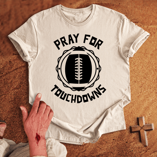 Pray For Football Touchdowns T Shirt - Tropical Blue M | Biblical & Scripture Inspired Apparel | Jesus Monk