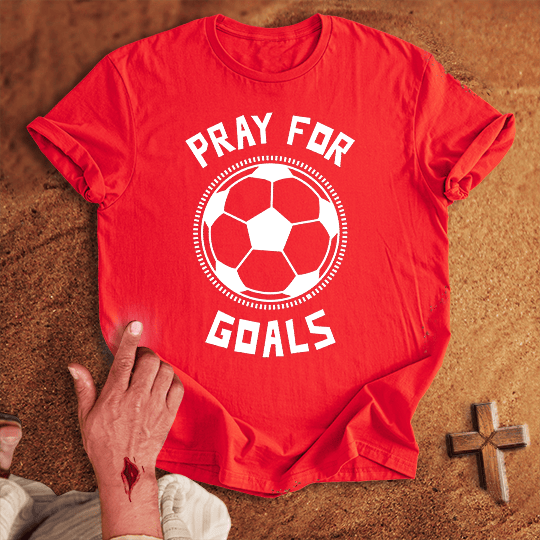 Pray For Soccer Goals T Shirt - White S | Biblical & Scripture Inspired Apparel | Jesus Monk