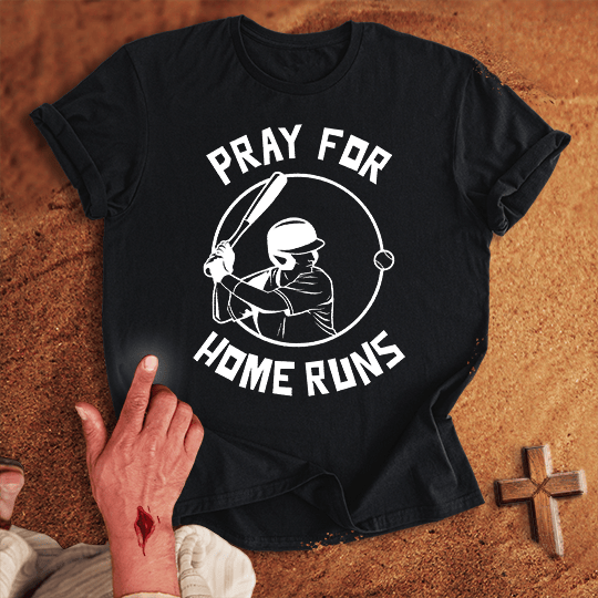Pray For Baseball Homeruns T Shirt - Red 3XL | Biblical & Scripture Inspired Apparel | Jesus Monk
