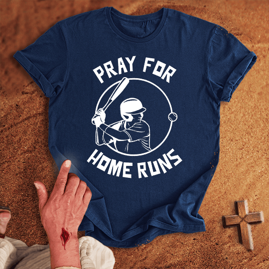 Pray For Baseball Homeruns T Shirt - Sport Grey S | Biblical & Scripture Inspired Apparel | Jesus Monk