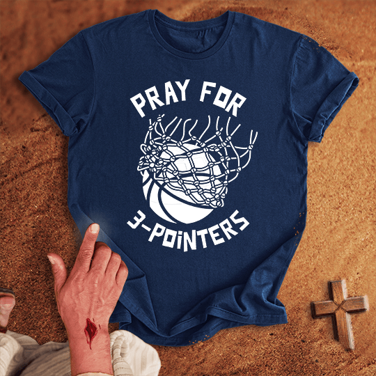 Pray For Basketball 3 Pointers T Shirt - Black 3XL | Biblical & Scripture Inspired Apparel | Jesus Monk