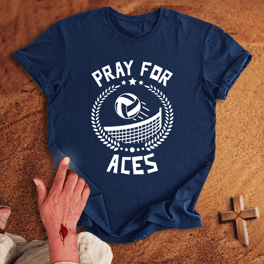 Pray For Volleyball Aces T Shirt - Tropical Blue S | Biblical & Scripture Inspired Apparel | Jesus Monk