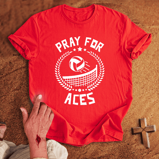 Pray For Volleyball Aces T Shirt - Tropical Blue M | Biblical & Scripture Inspired Apparel | Jesus Monk