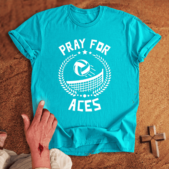 Pray For Volleyball Aces T Shirt - Sport Grey M | Biblical & Scripture Inspired Apparel | Jesus Monk