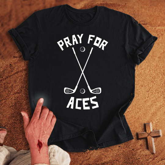 Pray For Golf Aces T Shirt - Navy 3XL | Biblical & Scripture Inspired Apparel | Jesus Monk