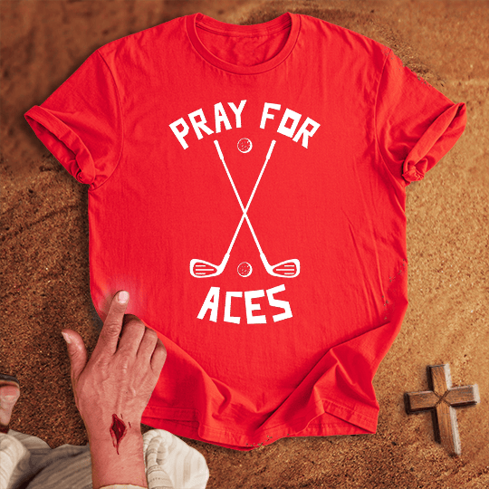 Pray For Golf Aces T Shirt - White S | Biblical & Scripture Inspired Apparel | Jesus Monk