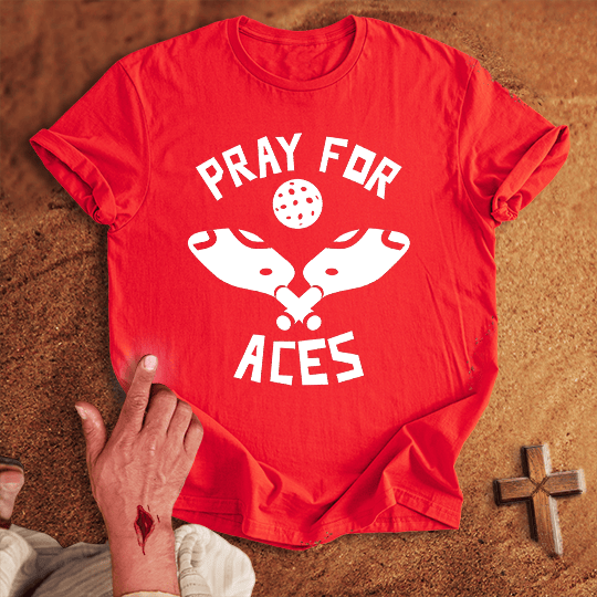 Pray For Pickleball Aces T Shirt - White M | Biblical & Scripture Inspired Apparel | Jesus Monk