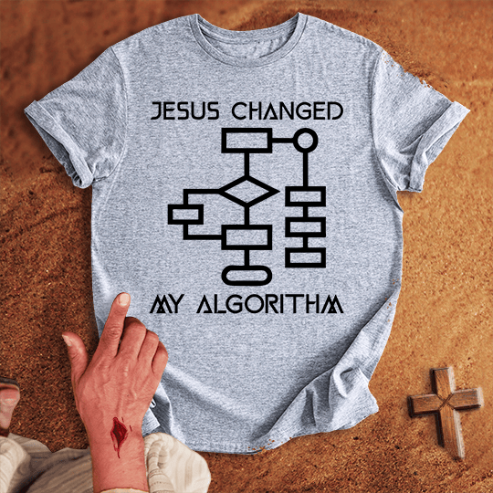 Jesus Changed My Algorithm T Shirt - Red 2XL | Biblical & Scripture Inspired Apparel | Jesus Monk