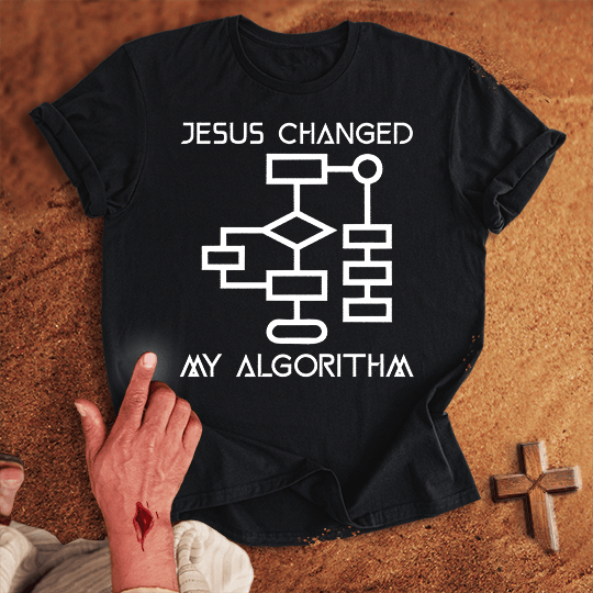 Jesus Changed My Algorithm T Shirt - Red 3XL | Biblical & Scripture Inspired Apparel | Jesus Monk