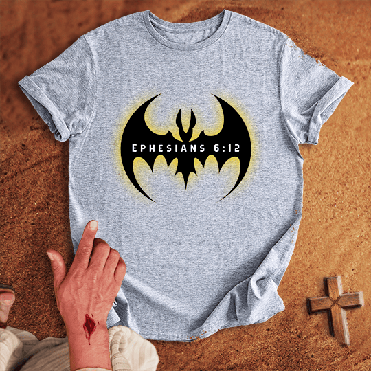 Ephesians 6 12 T Shirt - Military Green XL | Biblical & Scripture Inspired Apparel | Jesus Monk