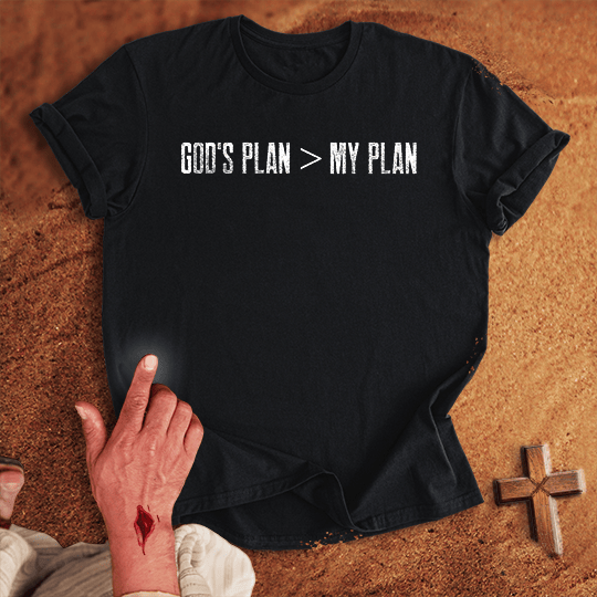 Gods Plan My Plan T Shirt - Navy 3XL | Biblical & Scripture Inspired Apparel | Jesus Monk