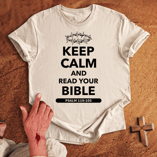 Keep Calm And Read Your Bible T Shirt - Black XL | Biblical & Scripture Inspired Apparel | Jesus Monk