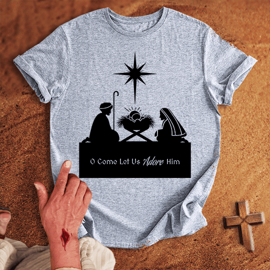 Silohette Nativity T Shirt - Red 2XL | Biblical & Scripture Inspired Apparel | Jesus Monk