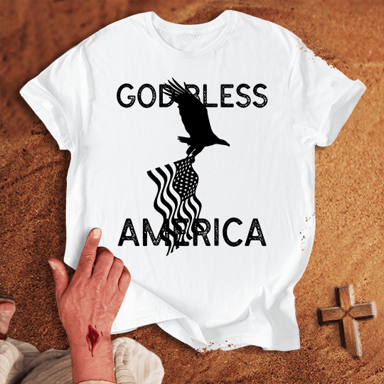 God Bless America T Shirt - Red M | Biblical & Scripture Inspired Apparel | Jesus Monk