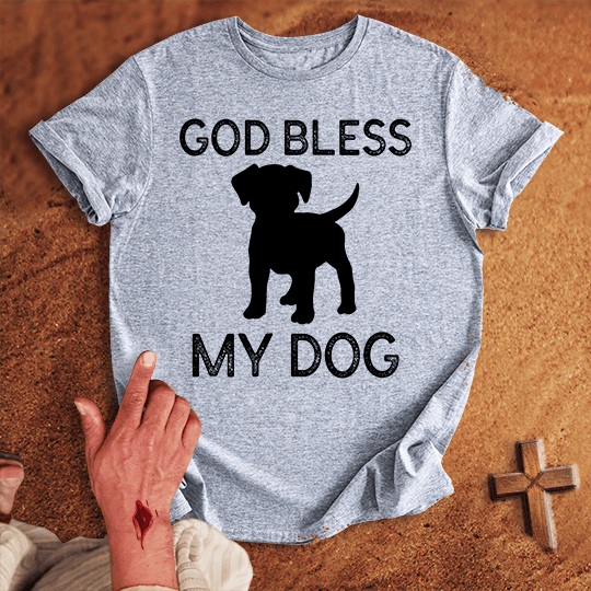 God Bless My Dog T Shirt - Navy XL | Biblical & Scripture Inspired Apparel | Jesus Monk