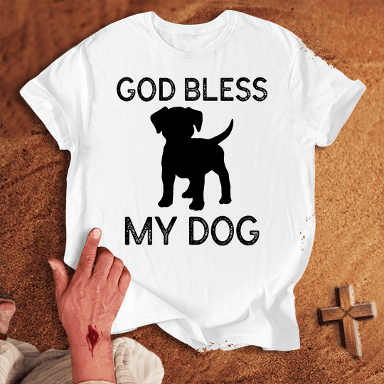 God Bless My Dog T Shirt - Navy 2XL | Biblical & Scripture Inspired Apparel | Jesus Monk