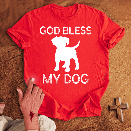 God Bless My Dog T Shirt - Military Green S | Biblical & Scripture Inspired Apparel | Jesus Monk