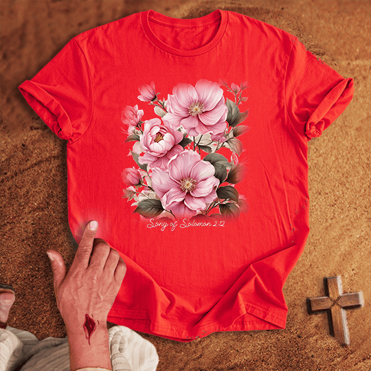 Pink Flowers T Shirt - White S | Biblical & Scripture Inspired Apparel | Jesus Monk