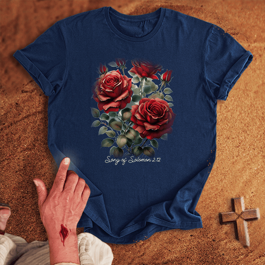 Red Rose Flowers T Shirt - Red S | Biblical & Scripture Inspired Apparel | Jesus Monk