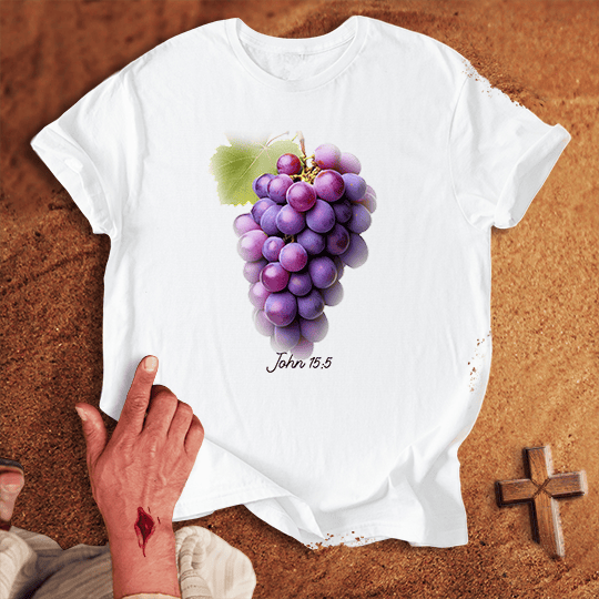 Grape Vine T Shirt - Sand 2XL | Biblical & Scripture Inspired Apparel | Jesus Monk