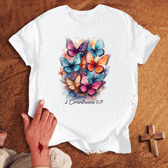 Butterflies T Shirt - Sport Grey 2XL | Biblical & Scripture Inspired Apparel | Jesus Monk