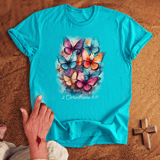 Butterflies T Shirt - Sport Grey M | Biblical & Scripture Inspired Apparel | Jesus Monk