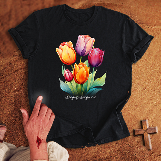 Vibrant Tulip Flowers T-shirt