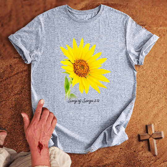 Vibrant Sunflowers T Shirt - Military Green XL | Biblical & Scripture Inspired Apparel | Jesus Monk